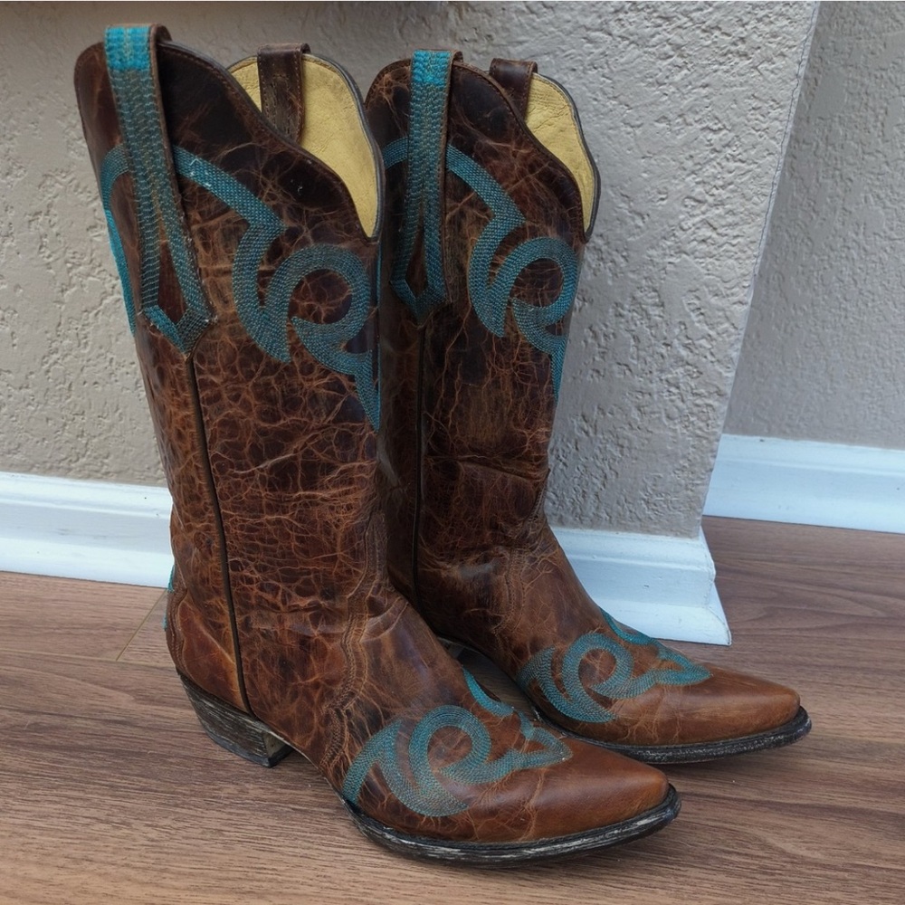 Old Gringo Yippee Ki Yay Size 7.5 B Western Distressed Women's Boots cowboy